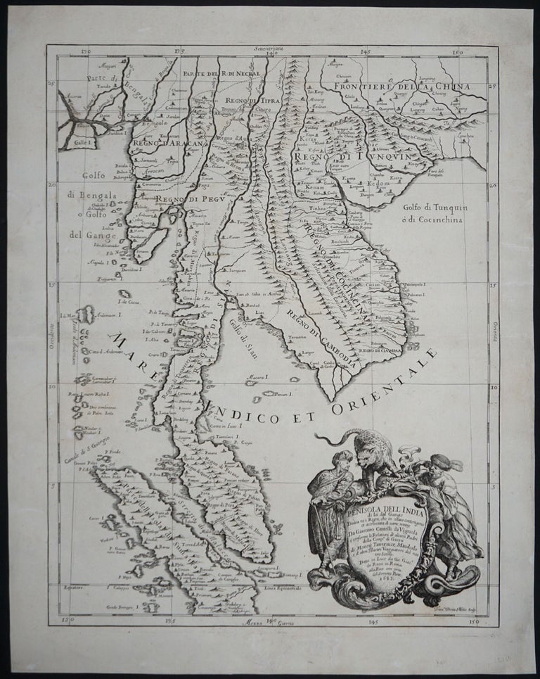 Item #17956 Penisola dell India di la dal Gange. Giacomo Cantelli Da Vignola, Giacomo De Rossi.