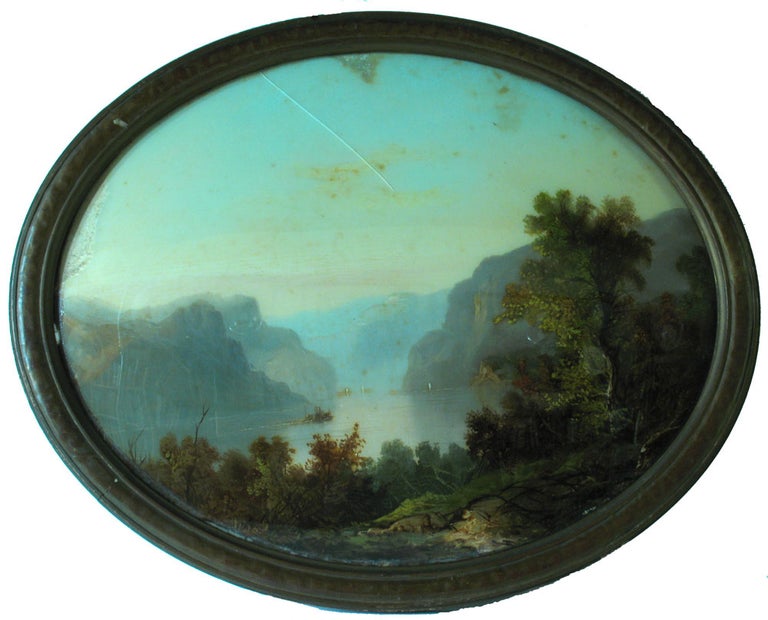 Item #18249 Hudson River School landscape painting.