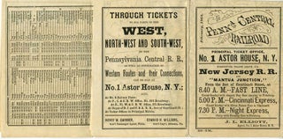 Item #18337 Penna. Central Railroad Time Table. February 1868