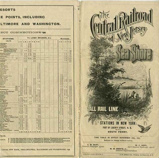 Item #18341 Central Railroad of New Jersey to the Sea Shore, time table