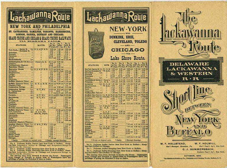 Item #18342 Delaware, Lackawanna & Western Railroad time table. October, 1895.
