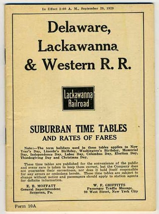 Item #18343 Delaware, Lackawanna & Western Railroad time table. September 29, 1929
