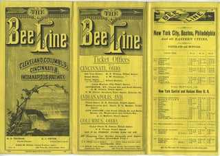 Item #18348 The Bee Line, Cleveland, Columbus, Cincinnati & Indianapolis Railway time table. ...