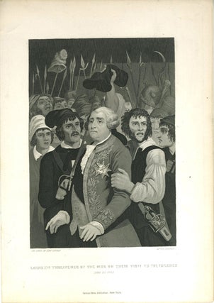 Item #18561 Mezzotint engraving, Louis XVI Threatened by the Mob on Their Visit to the Tuileries....