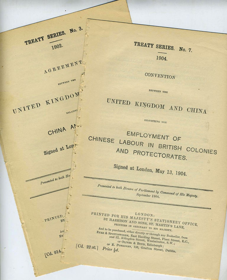 Item #18565 Parliamentary white paper: Convention between UK and China and the employment of Chinese labor in British colonies. China.