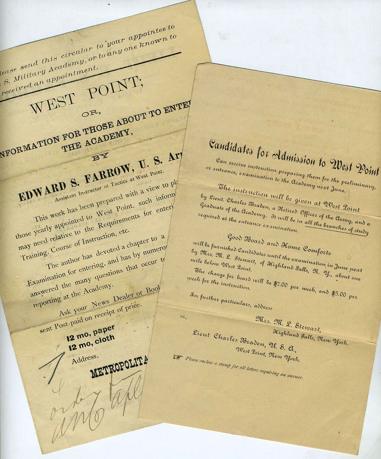 Item #18599 West Point; or, Information for Those About to Enter the Academy, by Edward S. Farrow, U. S. Army, Assistant Instructor of Tactics at West Point. West Point, Edward S. Farrow, Charles Braden.