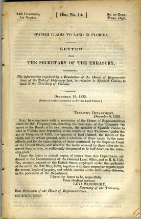 Item #18617 House of Representatives, Letter from the Secretary of the Treasury, transmitting the...