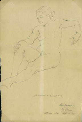 Item #18807 Untitled Nude 1935. Pencil Sketch, Norman Lindsay