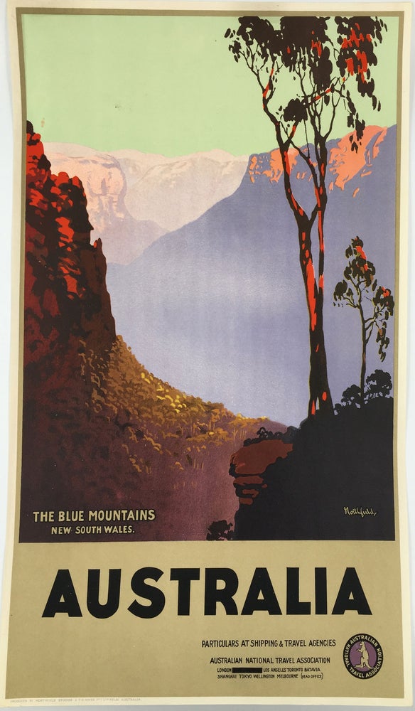 Item #18870 The Blue Mountains New South Wales. Australia. [Travel poster]. Poster, Australia.
