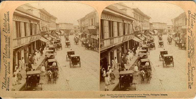 Item #18876 Stereoscopic view, Escolta, the principal business Street in Manila, Philippine Islands. Philippines.
