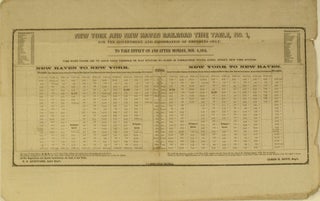 Item #18930 New York and New Haven Railroad Time Table, No. 1 .... Nov. 6, 1854. New Haven Line...