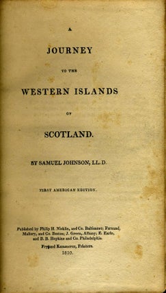 A Journey to the Western Islands of Scotland.