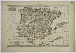 Item #19062 Carte des Royaumes d'Espagne et de Portugal. Rigobert Bonne