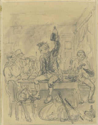 Item #19186 Smuggler's Reunion. Pencil drawing. John Leech