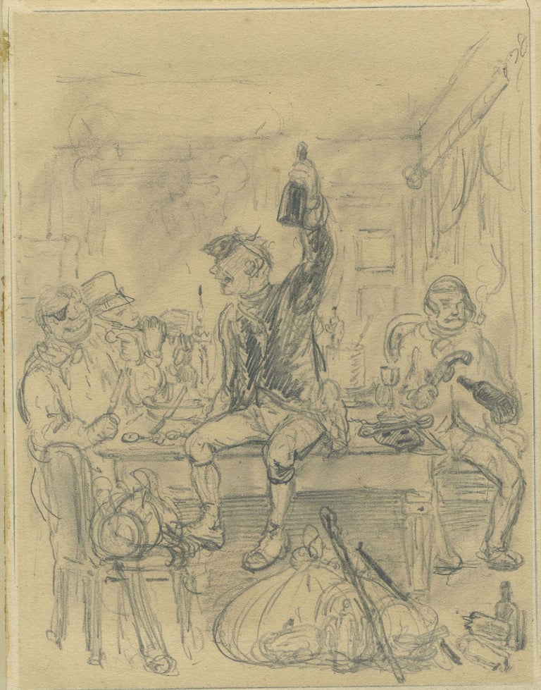 Item #19186 Smuggler's Reunion. Pencil drawing. John Leech.