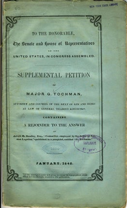 Item #19415 ...Supplemental Petition Of Major G. Tochman, Attorney And Counsel Of The Next Of Kin...