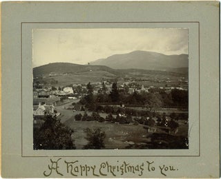 Item #19485 New Town from the Domain [Tasmania], mounted on a stiff Christmas card "A Happy...