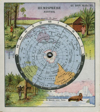 Item #19523 Hemisphere Austral. Mechanical Trade Card for the French retailer, Au Bon Marche....