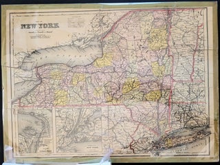 Item #19666 Map of New York. C. E. Hartman, Successor of Rev. E. J. Clemens, N. Y., Utica