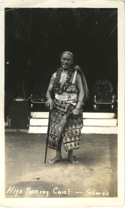 Item #19741 World War II era Real Photographs of Samoa, including one, "High Talking Chief" and...