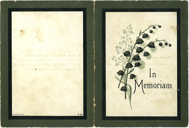 Item #19795 Sailor's In Memoriam Card for the wreck of the "Lamorna" out of Newcastle NSW. Alexander Duff.