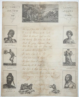 Item #19945 The Death of Captn. James Cook. 1791 'Christmas Piece' Broadside dedicated to...