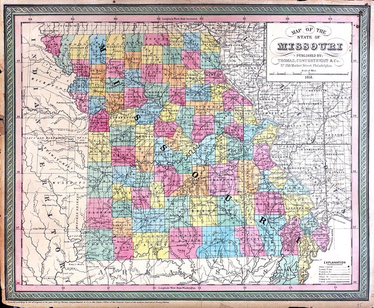 Item #20067 Map of Missouri. Cowperthwait Thomas, Co.