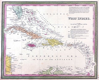 Item #20070 Map of West Indies. Cowperthwait Thomas, Co