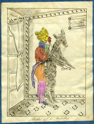 Item #20111 Shade of a Dandy. Original pen & ink caricature of an early 19th century man, whose...
