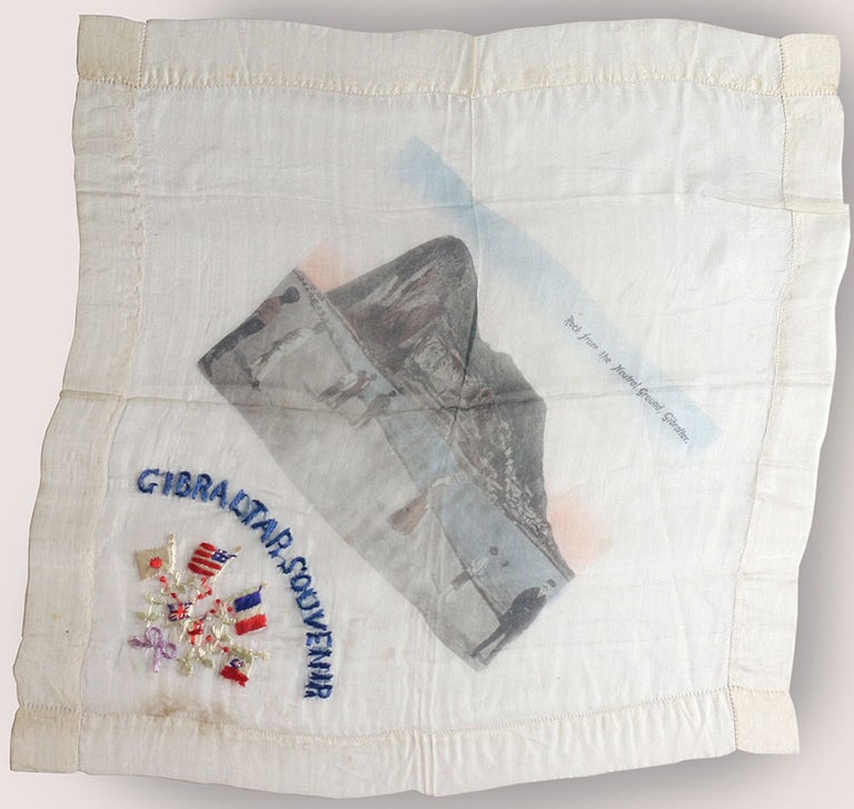 Item #20129 "Gibraltar Souvenir" - Patriotic kerchief of the First World War. World War I., Souvenir kerchief.