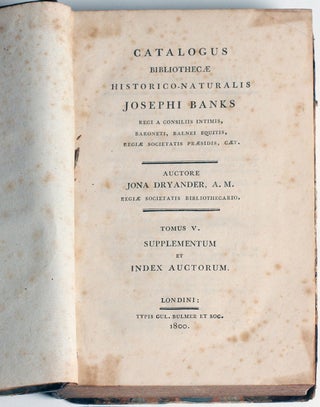 Catalogus Bibliothecae Historico Naturalis Josephi Banks.