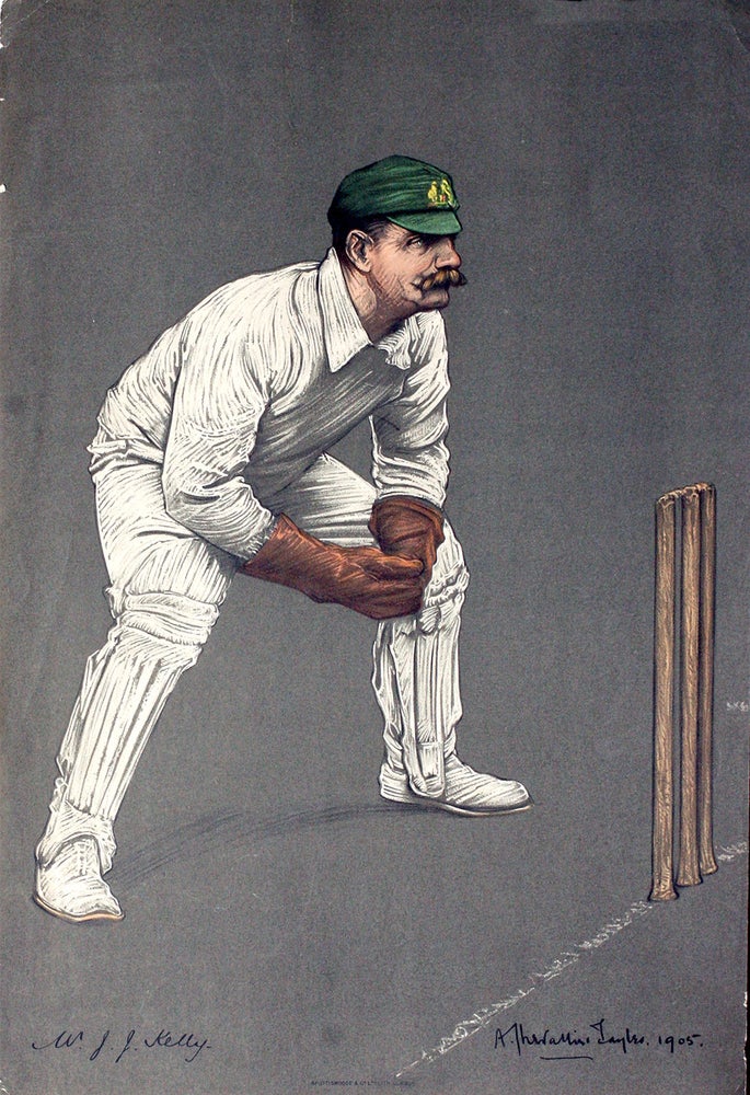 Item #20142 Mr. J. J. Kelly. Australian cricketer portrait. Cricket, A. Chevallier Taylor.