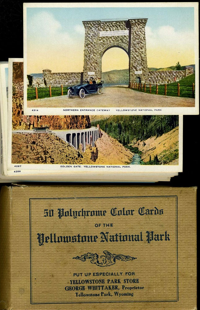 Item #20262 Set of 50 Polychrome Color Cards of the Yellowstone National Park. Yellowstone National Park, Postcards.