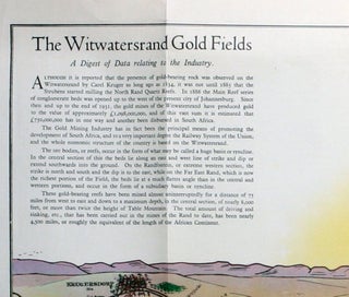 Pictorial map of the Witwatersrand gold fields - Geïllustreerde kaart van die Witwatersrandse goud-velde.