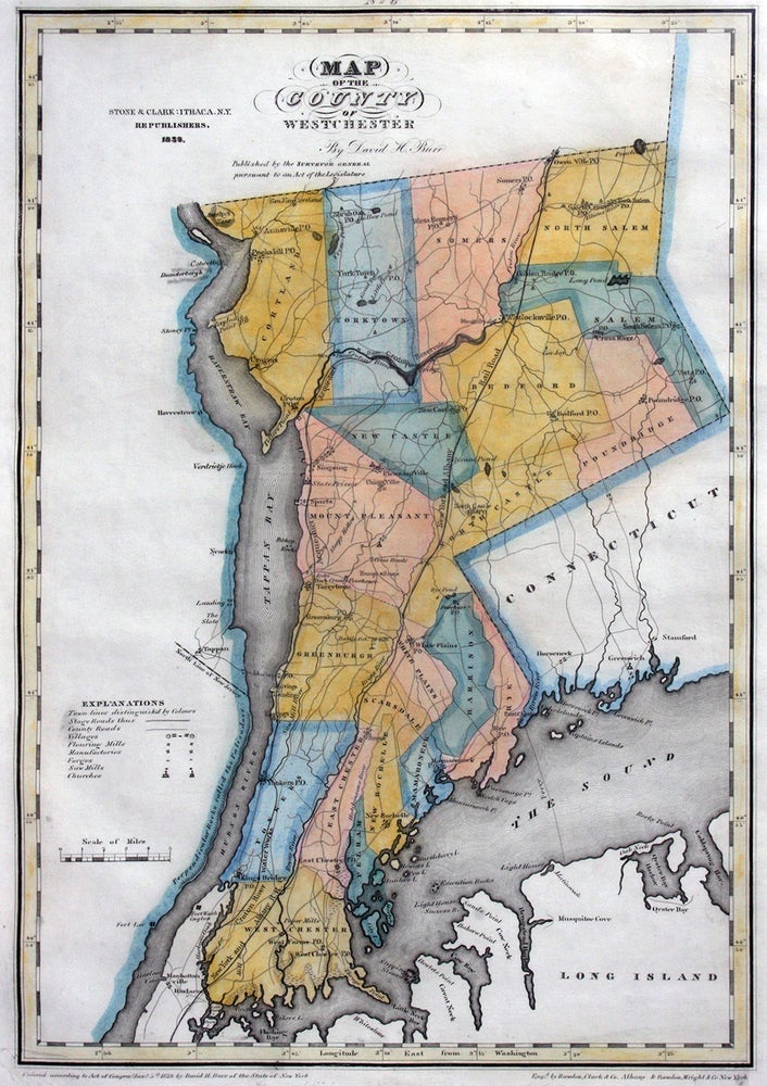 Item #20491 Map of the County of Westchester. David H. Burr.
