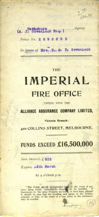 Item #20519 The Imperial Fire Office united with The Alliance Assurance Company Ltd. - Victoria...