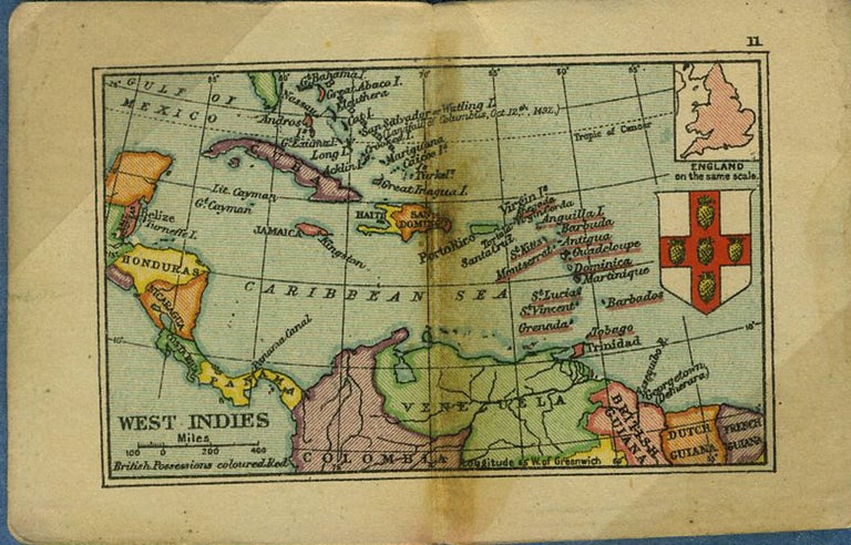 Item #20531 West Indies Map from the Smallest Atlas Ever Published. Edward Stanford.