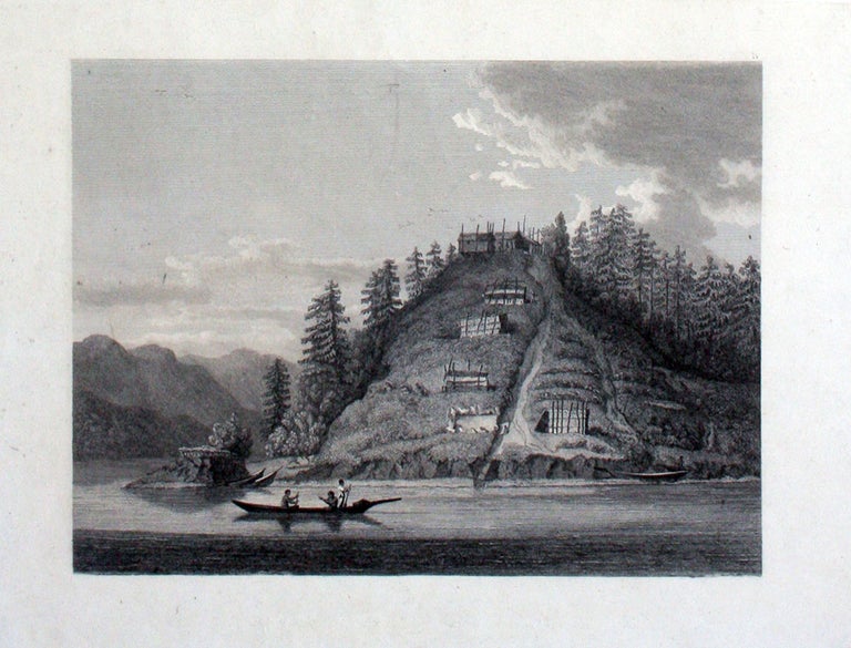 Item #20556 Proof plate, 'Village of the Friendly Indians at the entrance of Bute's Canal' [with] the printed edition. George Vancouver, Pacific Northwest.