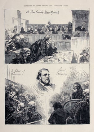 The Tichborne Trial - Portrait of the Claimant, and Sketches in Court During the Tichborne Trial.