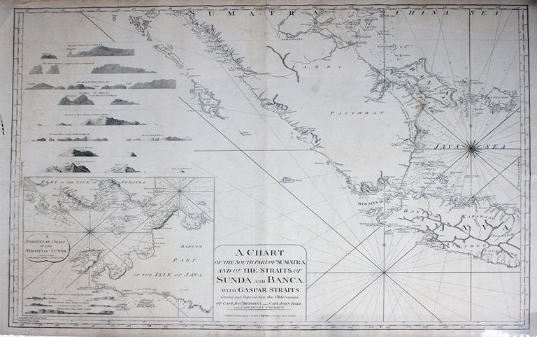 Item #20721 A Chart of the South Part of Sumatra and of the Straits of Sunda and Banca. With Gaspar Straits. Corrected and Improved from the Observations of Capt. Josh. Huddart, Capt. John Hall and Capt. Henry Smedley. Laurie, Whittle, Indonesia.