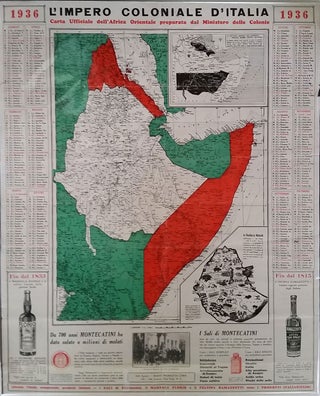 Item #20796 L'Impero Coloniale D'Italia 1936. Official map. Banfi Products Corp, Advertising