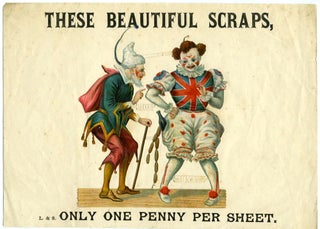 Item #20824 Advertisement for scraps, Clown and Pantaloon, 'These Beautiful Scraps, Only One...