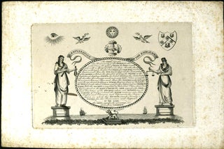 Item #20826 Engraved hand bill with 'Explanation of the Emblems' with Symbols of the Independent...