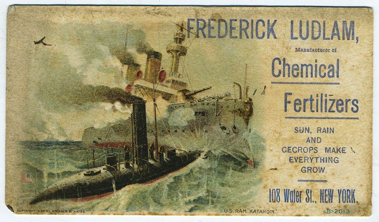 Item #20890 Advertising blotter illustrating USS Katahdin.