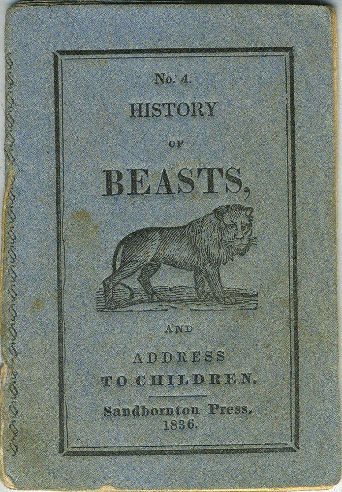 Item #21062 Children's History of Beasts, Advice, and Select Hymns No. 4. Kangaroo, Children's chapbook.