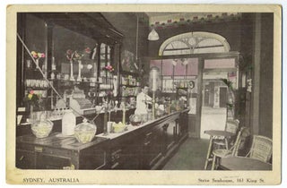Item #21079 Sydney Australia, Steve Senhouse, 161 King St. (postcard showing the interior of...