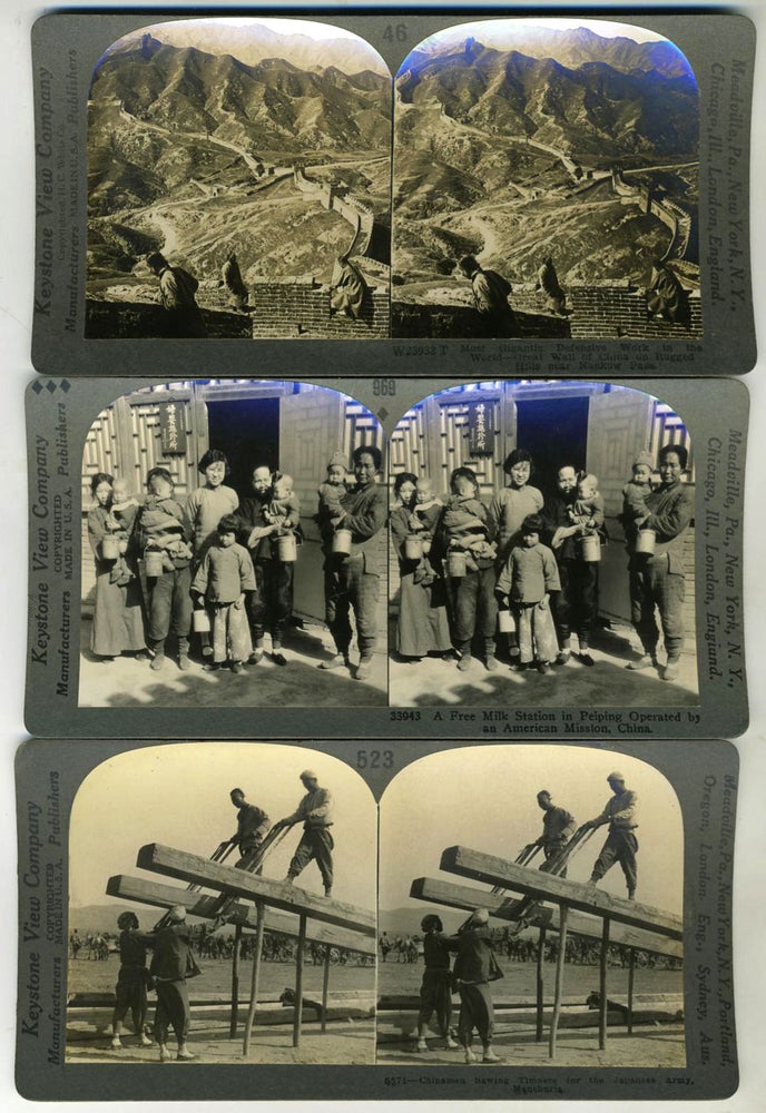 Item #21116 49 Chinese Stereoscopic views, mostly by Keystone. China, Photography.