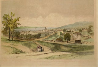 Item #21136 'Hobart Town from The New Town Road', Scarce color lithograph from 'Tasmania...