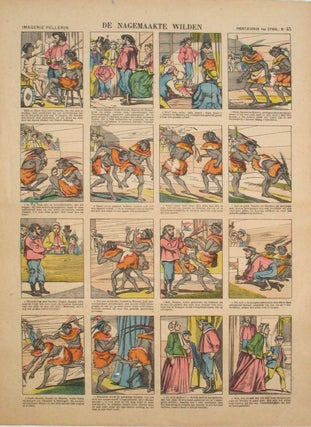 Item #21147 De Nagemaakte Wilden. Imagerie d'Epinal No. 45. Illustrated picture sheet with...