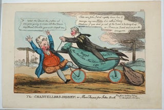 Item #21179 The Chancellors' Hobby, or More Taxes for John Bull. Hand colored caricature....